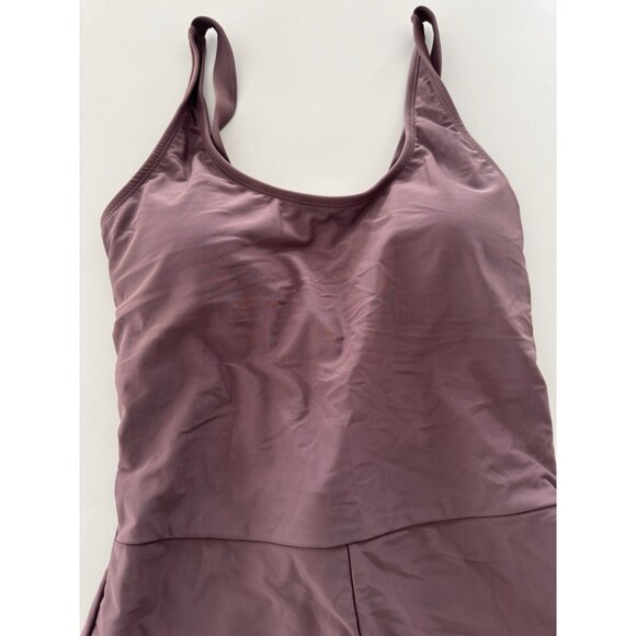 short romper Scoop Neck Sleeveless Active padded lined Gym Yoga Playsuit brown M - Picture 6 of 12